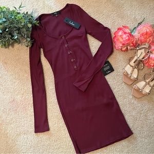 Lulu’s Burgundy Dress XS NWT